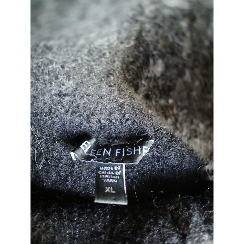 Eileen Fisher Sweater XL Poncho Turtleneck Alpaca Short Sleeve Drapey Lagenlook - Picture 5 of 13
